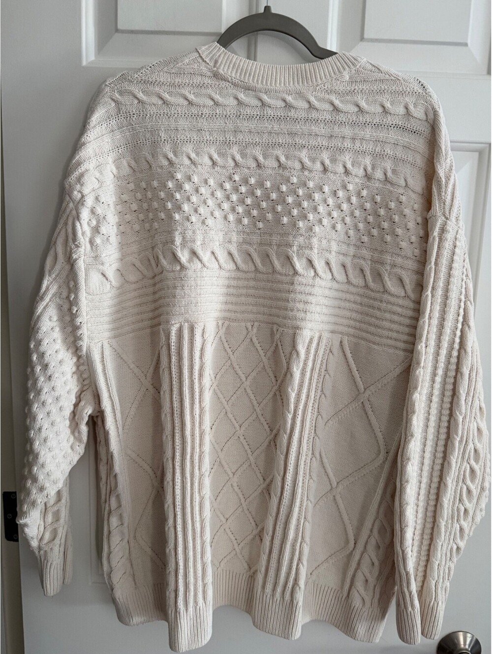 Adidas Originals Trefoil Cable Knit Sweater - Cream/Off-White - Size XL - Picture 4 of 11